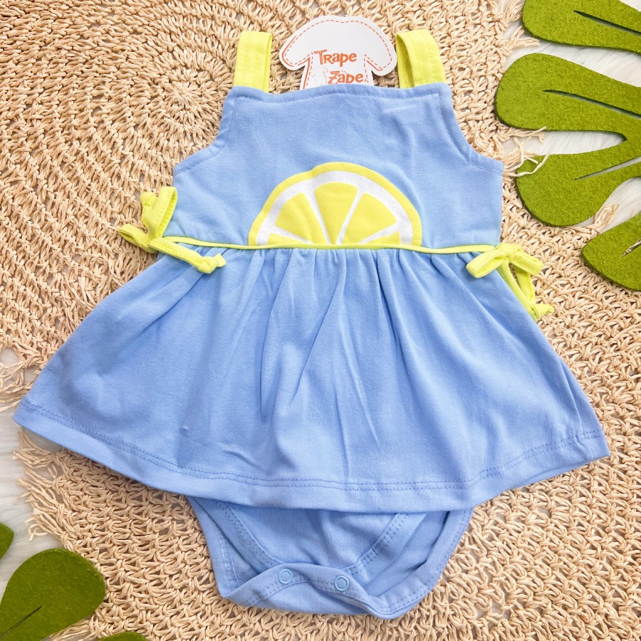  Vestido Limãozinho - Verde e Azul Jeans